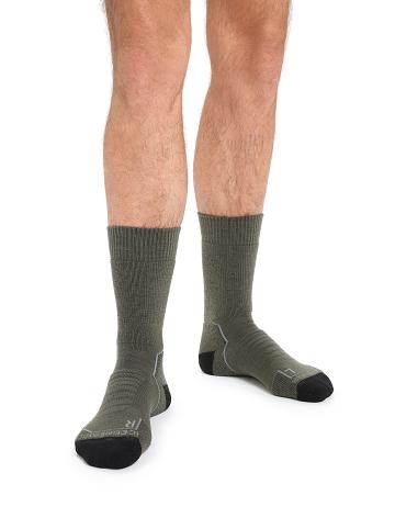 Chaussettes Icebreaker Merino Hike+ Heavy Crew Homme Vert Olive Noir | FR 1021OKIR